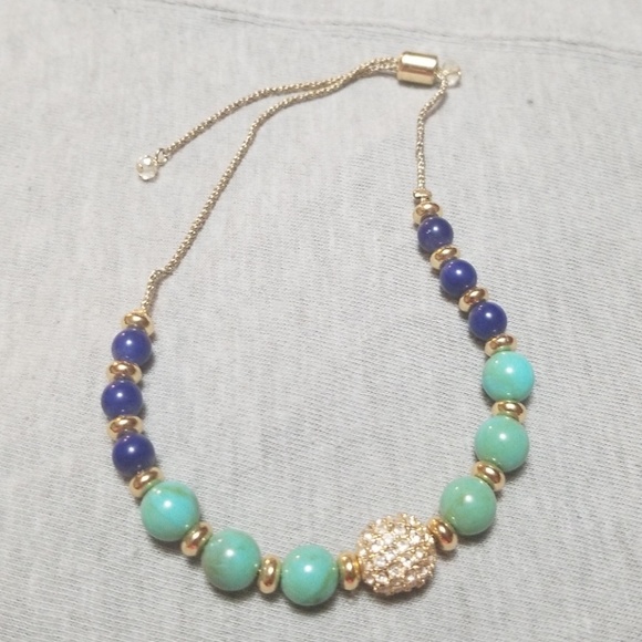 Clasp bracelet with teal beads - Picture 1 of 1